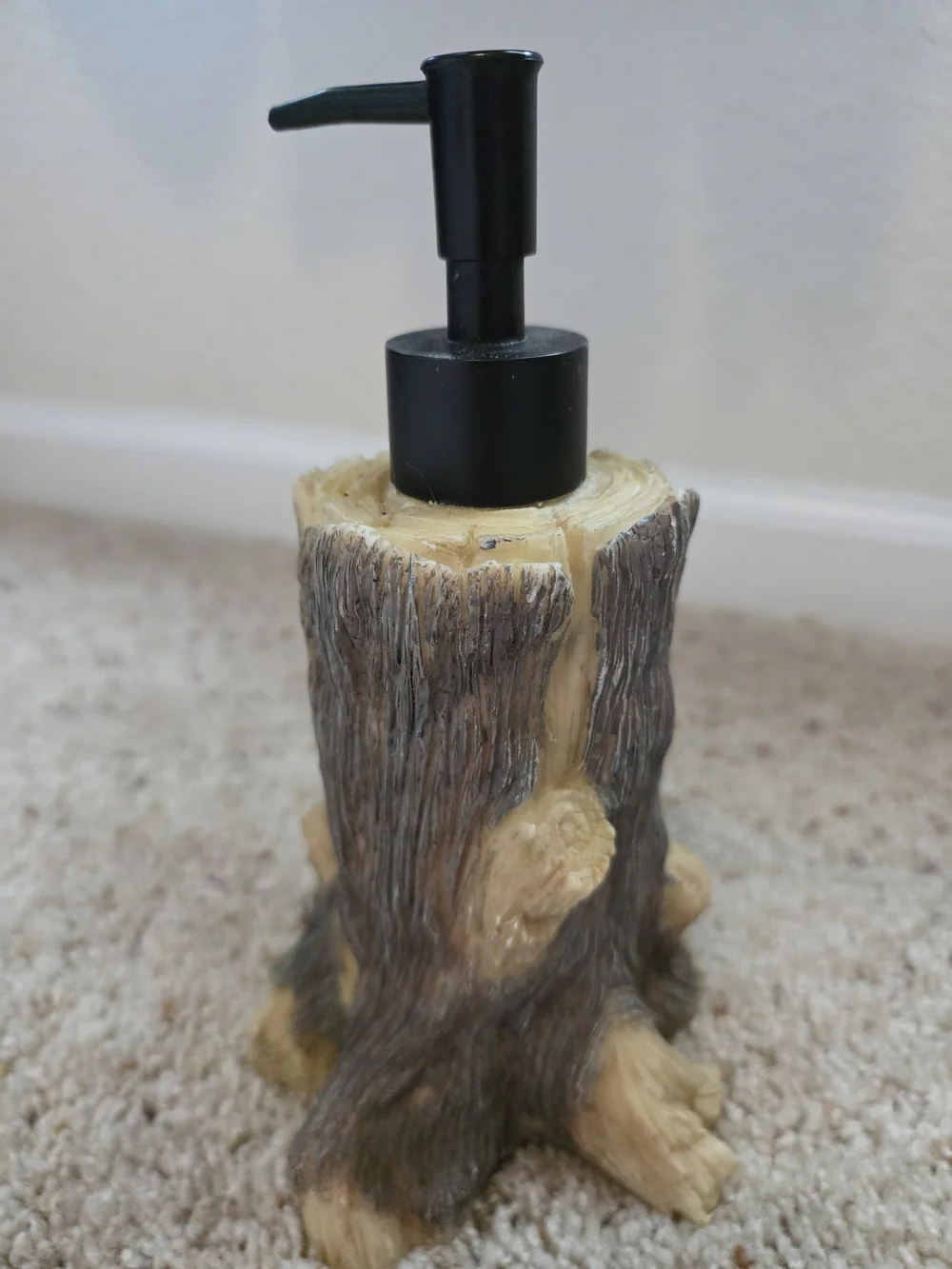 Rustic Black Bear Resin Soap Dispenser - Black